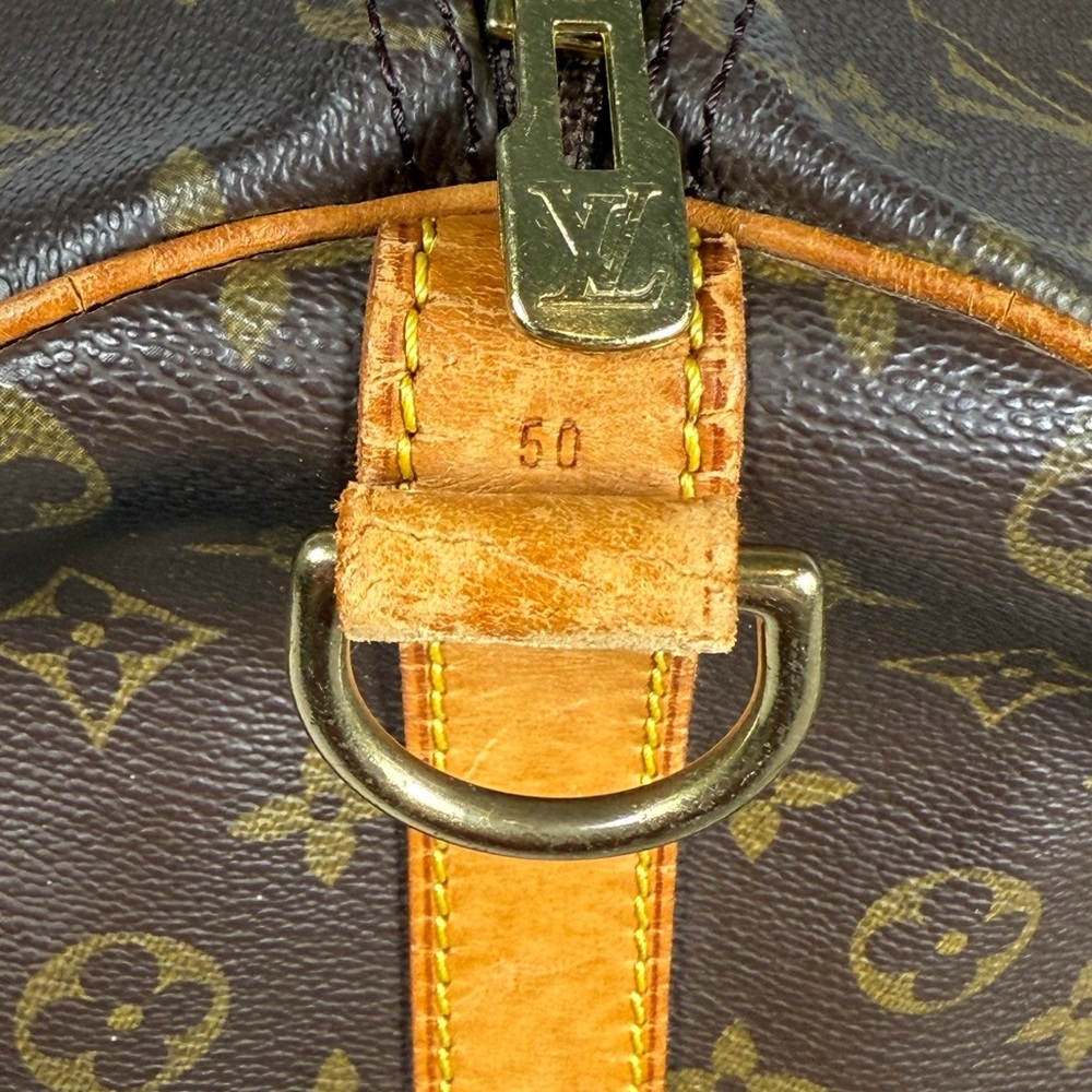 Louis Vuitton Keepall 50 Bandouliere brown monogram leather duffle travel bag - Picture 10 of 16